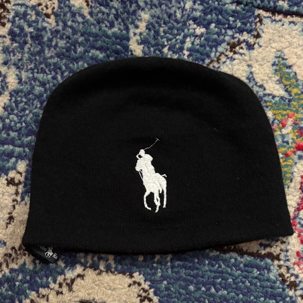 Polo by Ralph Lauren Black Merino Wool Hat